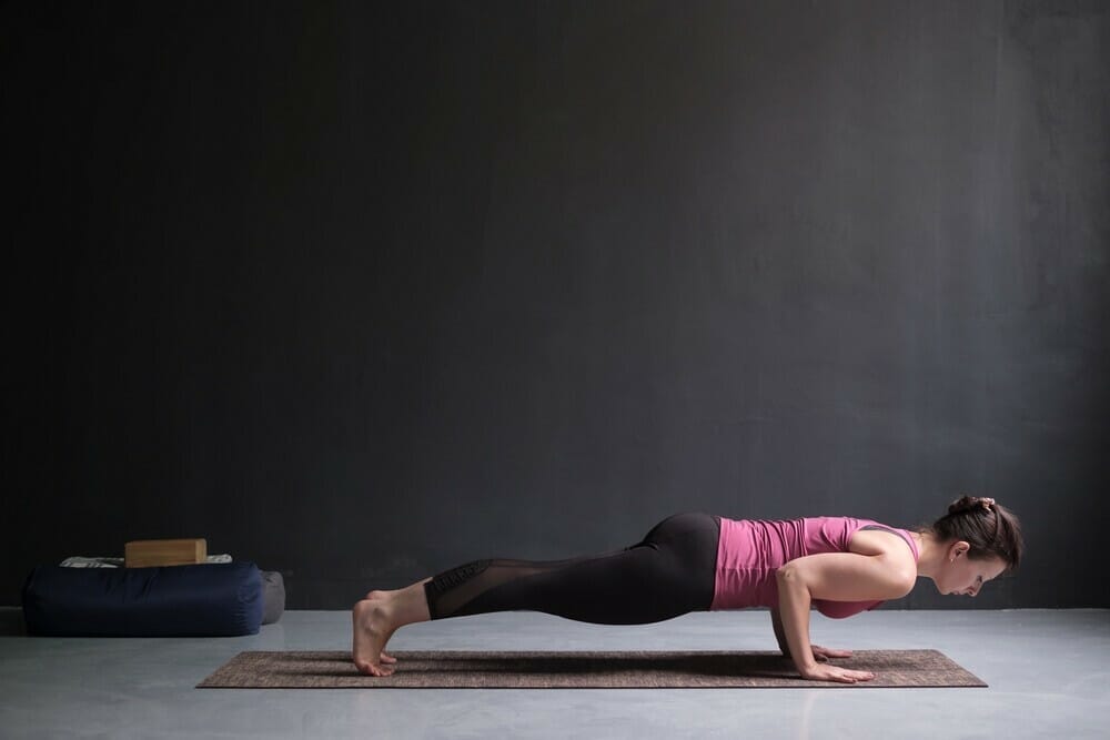 What does the chaturanga pose stretch?
